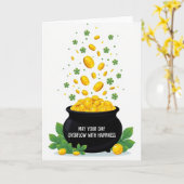 Geluk En Gelukkigheid St Patricks Kaart (Gele Bloem)