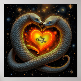 Geluk en liefde in het nieuwe jaar van de slang poster