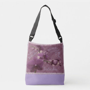Geluk en Schoonheid paarse vintage bloem Crossbody Tas