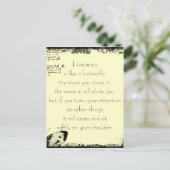 Geluk en vlinders Quote Briefkaart (Staand voorkant)