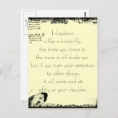 Geluk en vlinders Quote Briefkaart (Voorkant / Achterkant)