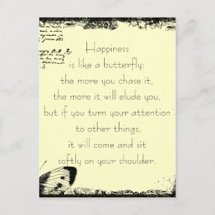 Geluk en vlinders Quote Briefkaart