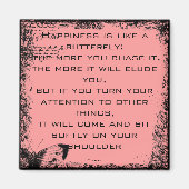 Geluk en Vlinders Quote Magnet (Voorkant)