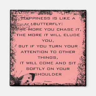 Geluk en Vlinders Quote Magnet