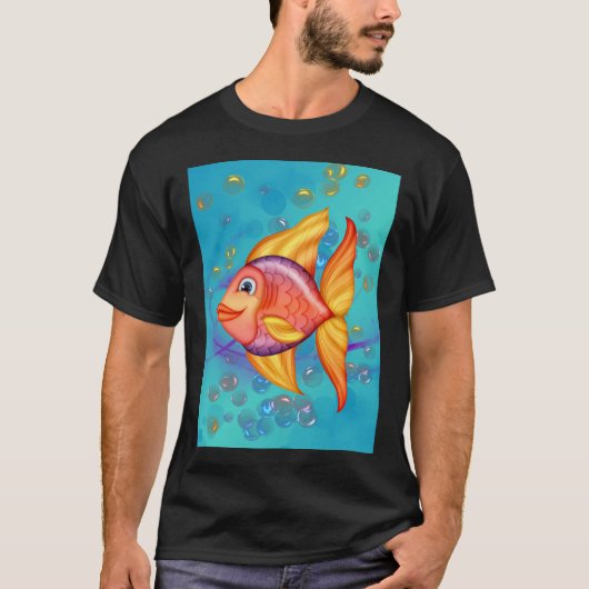 Geluk, fantasie vis t-shirt (Voorkant)