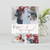 Geluk Feestdagen sterren Fotocollage Aankondiging (Staand voorkant)