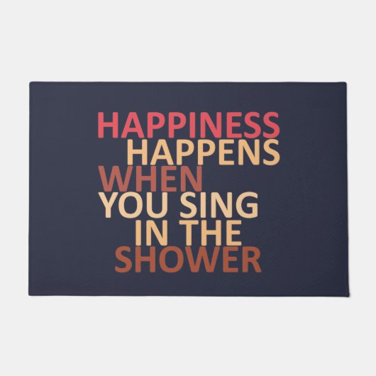 Geluk gebeurt als je onder de douche zingt deurmat (Voorkant)