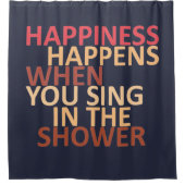 Geluk gebeurt als je onder de douche zingt douchegordijn (Voorkant)