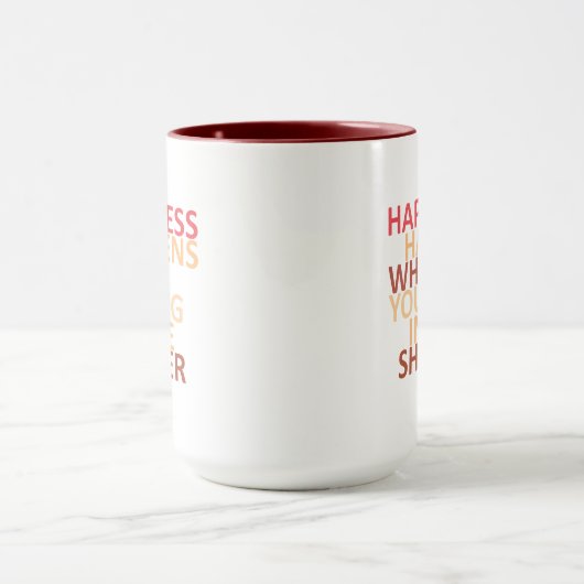 Geluk gebeurt als je onder de douche zingt mok (Midden)