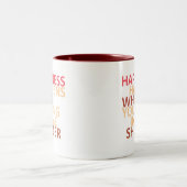 Geluk gebeurt als je onder de douche zingt tweekleurige koffiemok (Center)