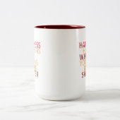 Geluk gebeurt als je onder de douche zingt tweekleurige koffiemok (Center)