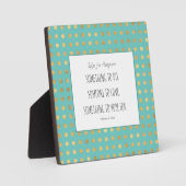 Geluk geïnspireerd turquoise gouden tafelblad fotoplaat (Voorkant)