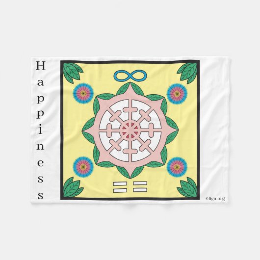 Geluk/gelukkig symbool zijn fleece deken (Voorkant (Horizontaal))