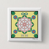 Geluk/gelukkig symbool zijn vierkante button 5,1 cm (Voorkant)