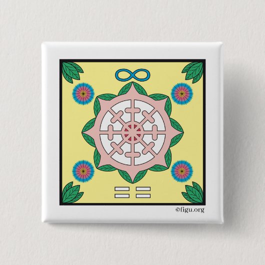 Geluk/gelukkig symbool zijn vierkante button 5,1 cm (Voorkant)