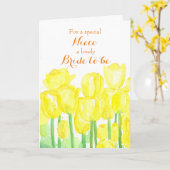 Geluk gewens Niece Bruid To Be Gele Tulpen Kaart (Gele Bloem)
