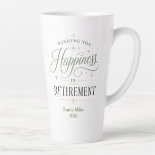 Geluk gewenst in uw pensioen - Gepersonaliseerd  Latte Mok