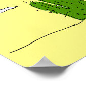 Geluk Groene Cactus Doodle Poster (Hoek)