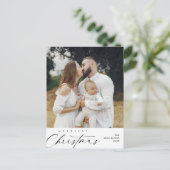 Geluk Groet Merriest Christmas Family Foto Briefkaart (Staand voorkant)