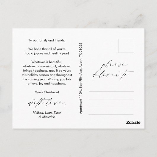 Geluk Groet Merriest Christmas Family Foto Briefkaart (Achterkant)