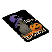 Geluk Halloween Cat met pompoen Magneet (Rechterzijde)