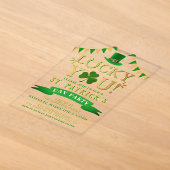 Geluk Hebben! St. Patrick's Dag Feest Acryl Uitnodigingen (Laagn)