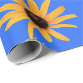 "Geluk" Heldere Zonnegele Bloemen, Royal Blue Cadeaupapier (Rol Hoek)