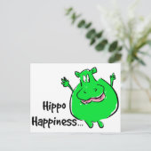 Geluk Hippo - postkaart (Staand voorkant)