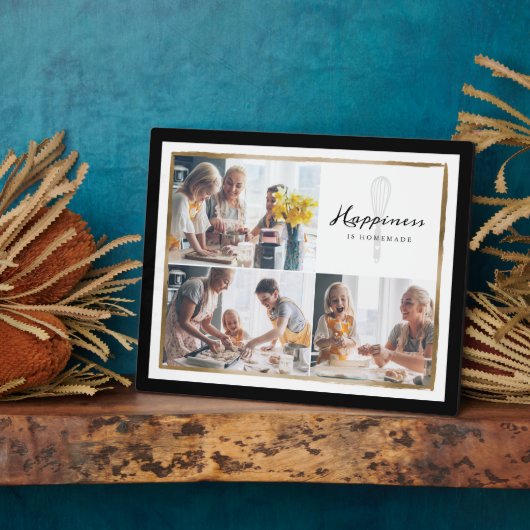 Geluk: Homemade Familie Foto Collage Fotoplaat (Zijkant)