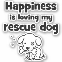 Geluk houdt van mijn reddingshond sticker