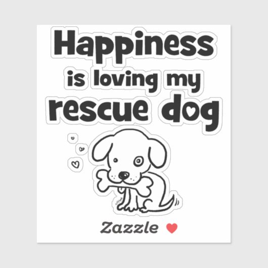 Geluk houdt van mijn reddingshond sticker (Vel)