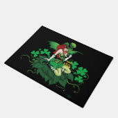 Geluk Iers Groen Fee Rode Haar Klaverblad Deurmat (Schuin)