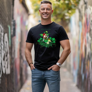 Geluk Iers Groen Fee Rode Haar Klaverblad T-shirt
