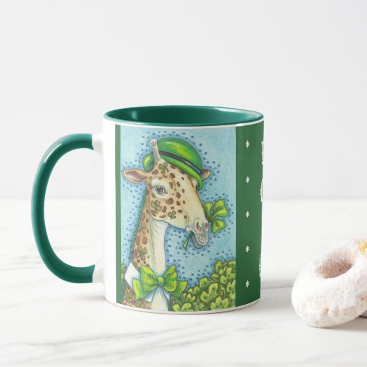 GELUK IERSE GIRAFFE, ST. PATRICK'S DAY-MOK MOK (Met donut)