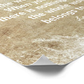 geluk : ik citeer wandkunst sepia en grijs poster (Hoek)