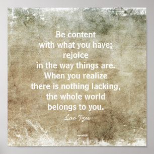 geluk : ik citeer wandkunst sepia en grijs poster