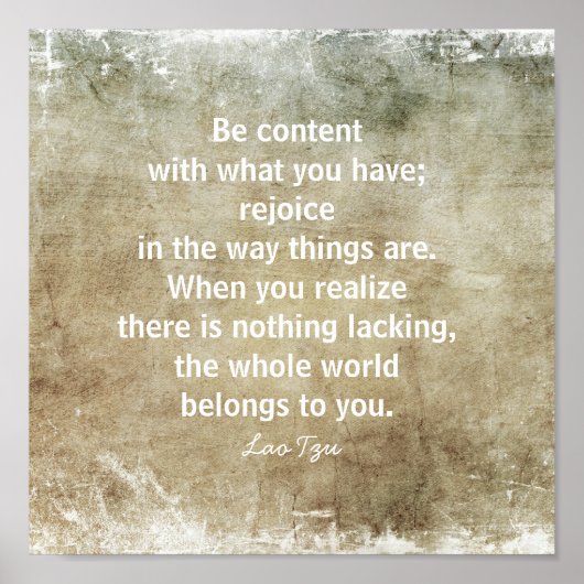 geluk : ik citeer wandkunst sepia en grijs poster (Voorkant)