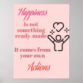 Geluk in actie: poster quote (Voorkant)