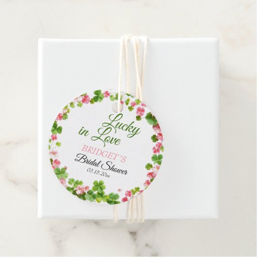 Geluk in de liefde St. Patrick's Day Bruidsfeestje Bedankjes Labels (In situ)