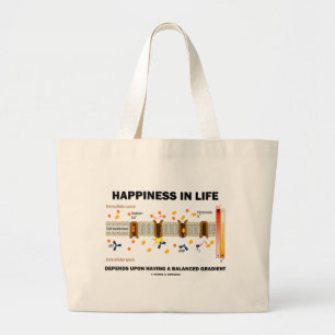 Geluk in het leven hangt af van een evenwichtige g grote tote bag
