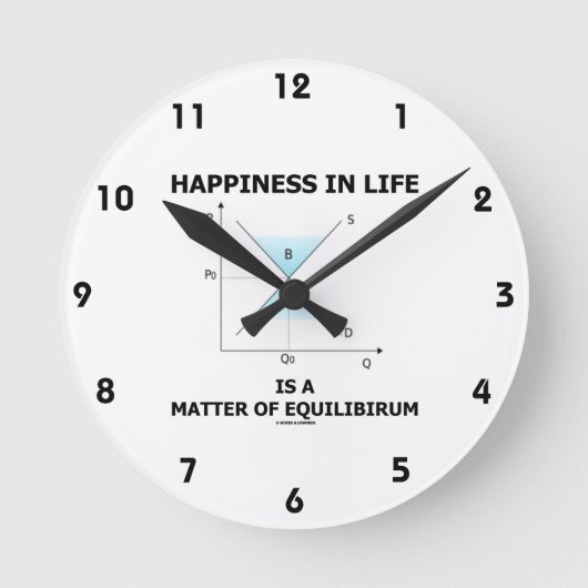 Geluk in het leven is een kwestie van evenwicht ronde klok (Voorkant)