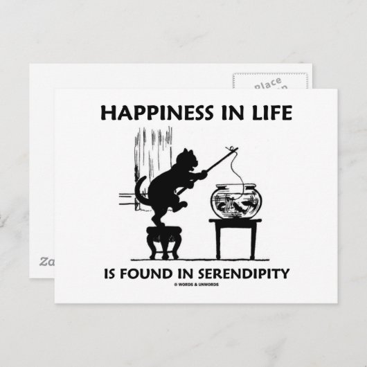 Geluk in het leven wordt gevonden in serendipiteit briefkaart (Voorkant / Achterkant)