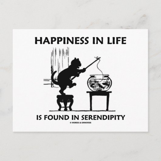 Geluk in het leven wordt gevonden in serendipiteit briefkaart (Voorkant)