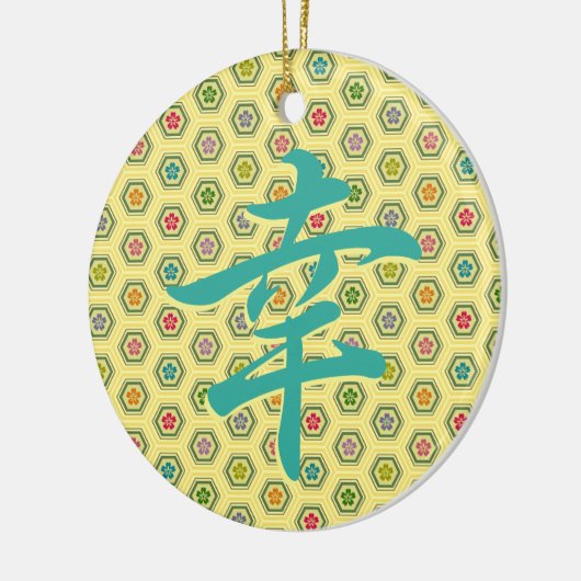 Geluk in Japans keramisch Ornament (Links)