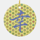 Geluk in Japans keramisch Ornament (Achterkant)