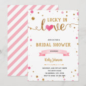 Geluk in liefde bruids douche uitnodiging (Voorkant / Achterkant)