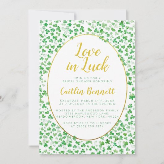 Geluk in liefde Groen St. Patrick's Day Vrijgezell Kaart (Voorkant)