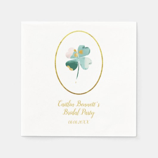 Geluk in liefde Groen St. Patrick's Day Vrijgezell Servet (Voorkant)