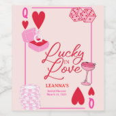 Geluk in liefde, Vrijgezellenfeest, geluk, Wijn Etiket (Enkel label)