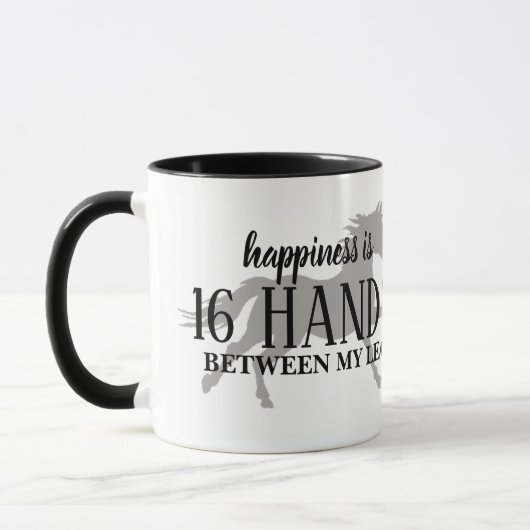 Geluk is 16 HANDEN tussen mijn Legs Accent Pillo Mok (Links)